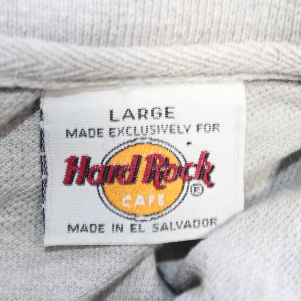 Hard Rock Cafe Polo Shirt Large Grey Washington DC Short Sleeve Summer Mens - Picture 9 of 10
